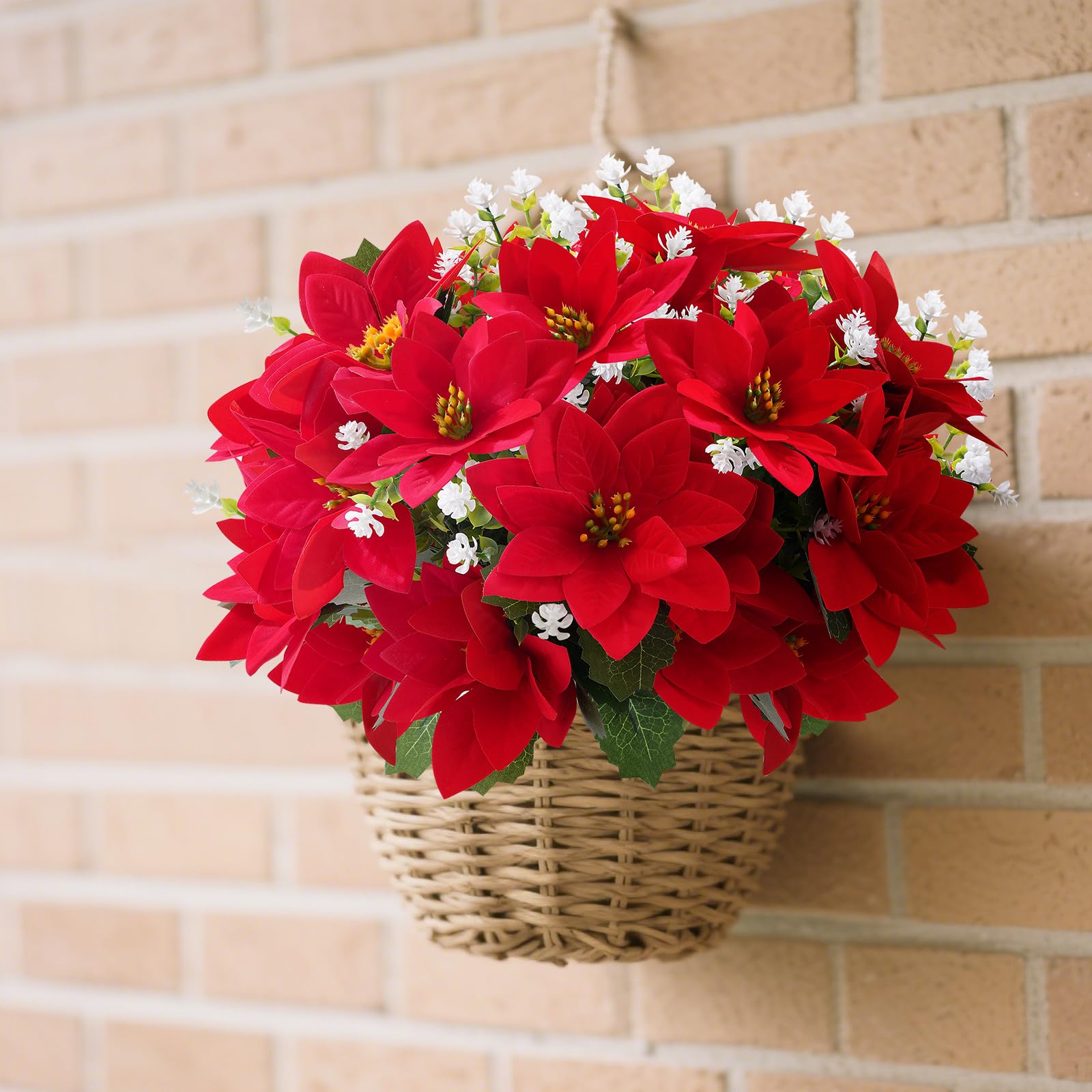 💥Winter-Sonderangebot: 65 % Rabatt🌼 – Künstliche Weihnachtssternblumen für den Außenbereich – UV-beständig, wasserfest, winddicht