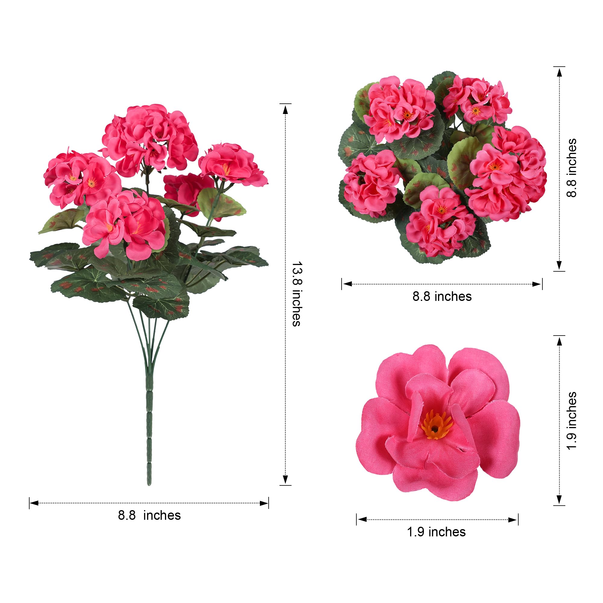 🌸 Lush, UV-Resistant Artificial Geraniums – Real Look, No Maintenance! 🌞🏡💐
