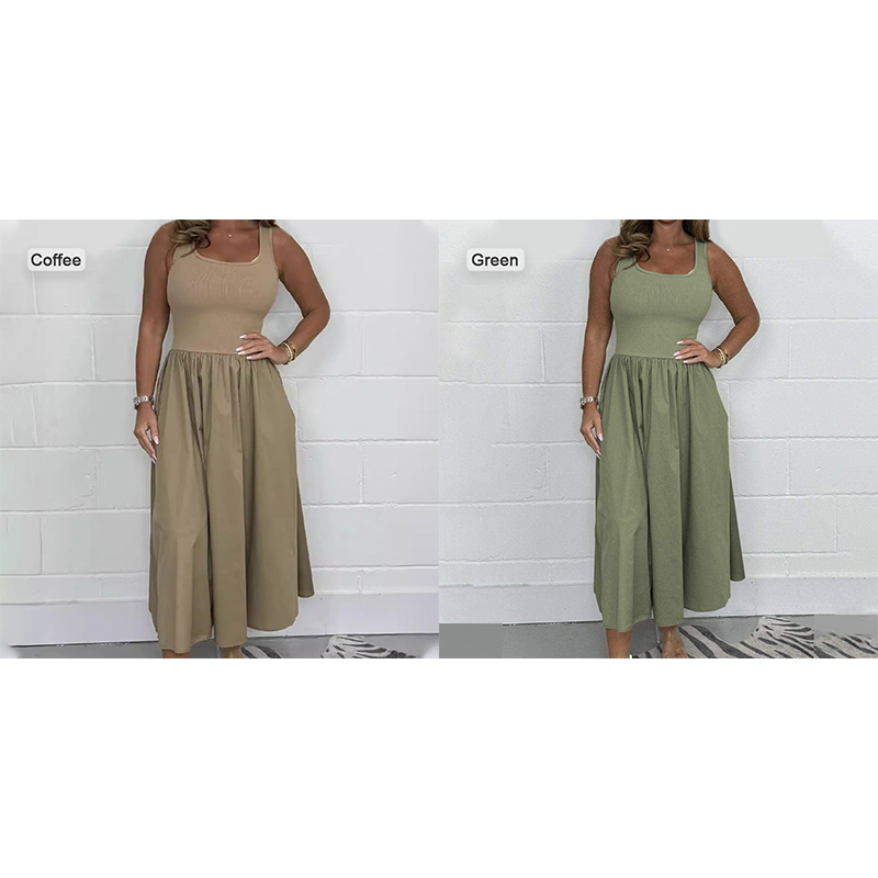 Women's Casual Solid Color Sleeveless Dress