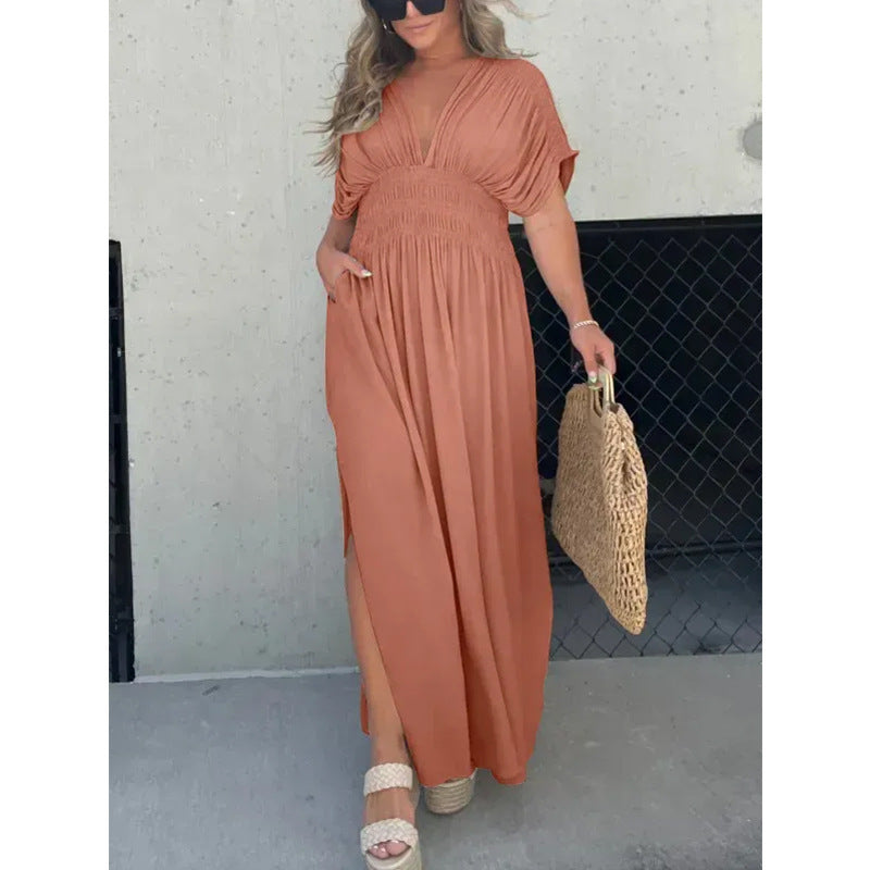 New fashion Slit effortless long dress