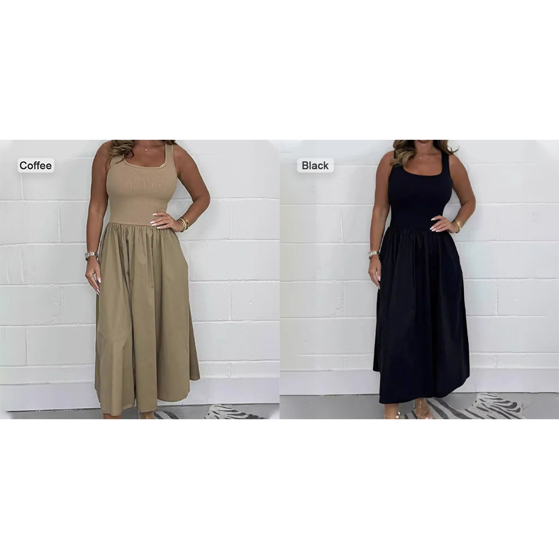 Women's Casual Solid Color Sleeveless Dress
