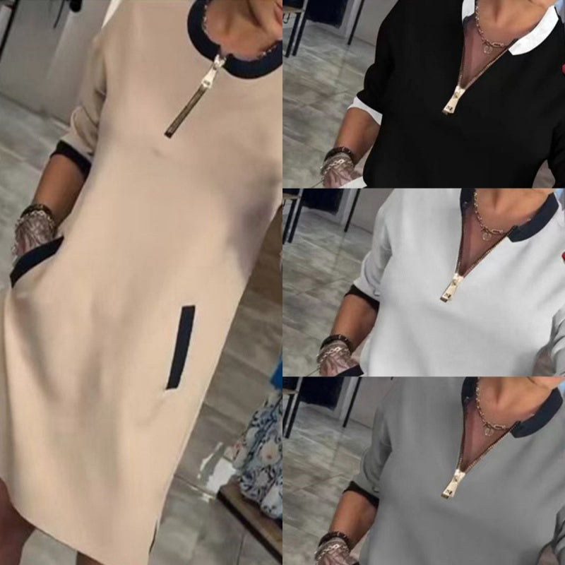 Trendy V-Neck 3/4 Sleeve Dress with pockets—perfect for any occasion🌟