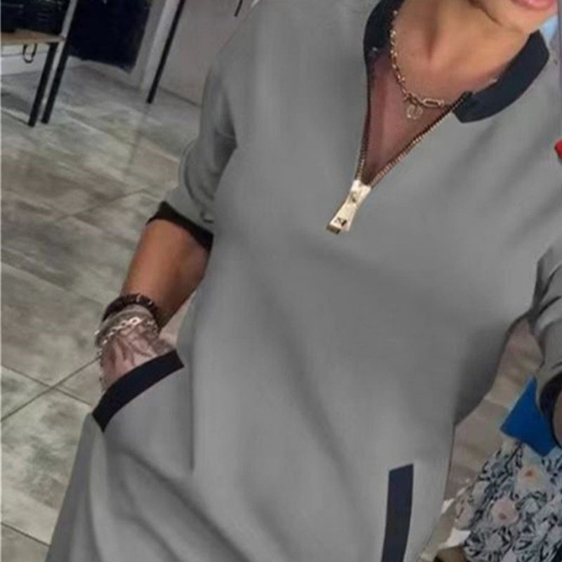 Trendy V-Neck 3/4 Sleeve Dress with pockets—perfect for any occasion🌟