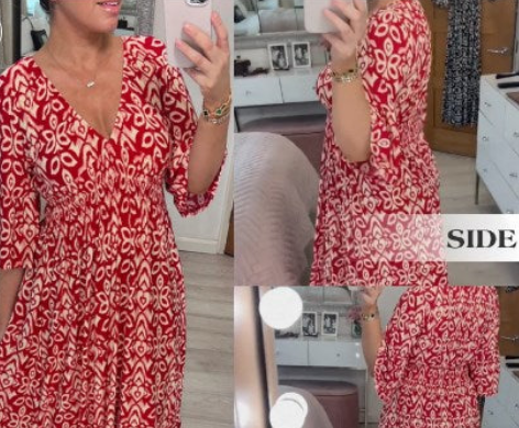 Mini Print V-neck Dress