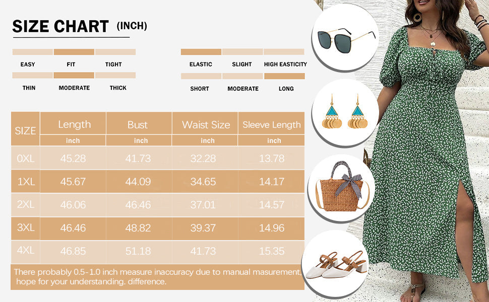 Plus-size Short Sleeve Split Floral Print Dress