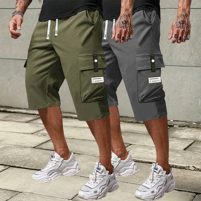 Men's Casual Cargo Shorts - Elastic Drawstring Waist & Multiple Pockets---Buy 3 Get Extra 25% Off & Free Shipping