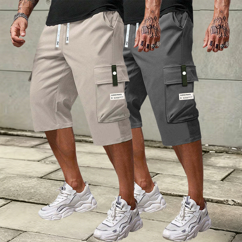 Men's Casual Cargo Shorts - Elastic Drawstring Waist & Multiple Pockets---Buy 3 Get Extra 25% Off & Free Shipping