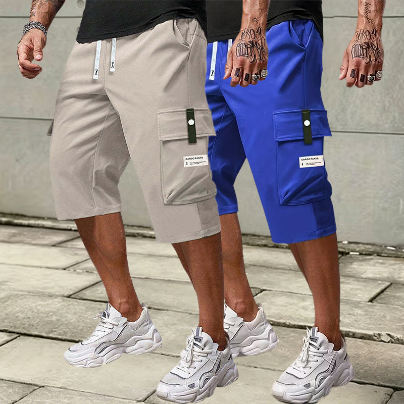 Men's Casual Cargo Shorts - Elastic Drawstring Waist & Multiple Pockets---Buy 3 Get Extra 25% Off & Free Shipping