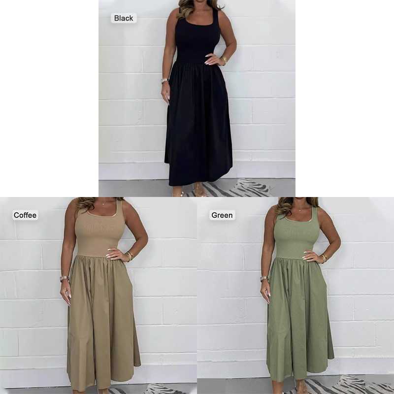 Women's Casual Solid Color Sleeveless Dress
