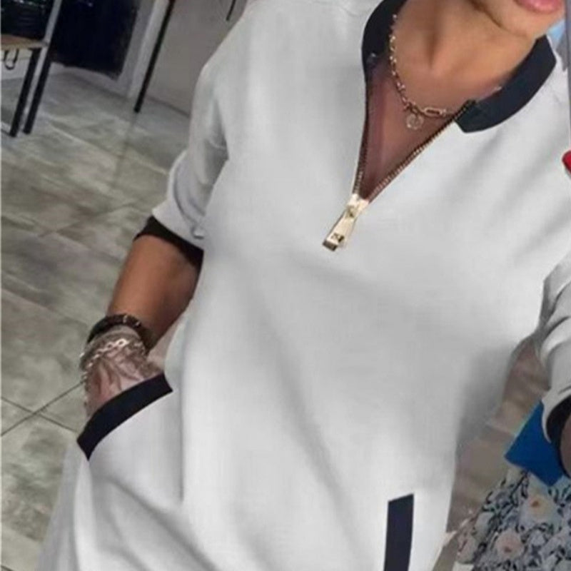 Trendy V-Neck 3/4 Sleeve Dress with pockets—perfect for any occasion🌟