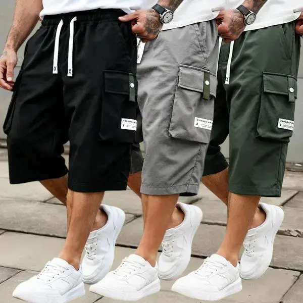 Men's Casual Cargo Shorts - Elastic Drawstring Waist & Multiple Pockets---Buy 3 Get Extra 25% Off & Free Shipping