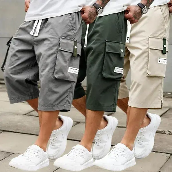 Men's Casual Cargo Shorts - Elastic Drawstring Waist & Multiple Pockets---Buy 3 Get Extra 25% Off & Free Shipping