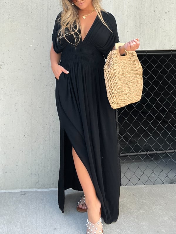 New fashion Slit effortless long dress