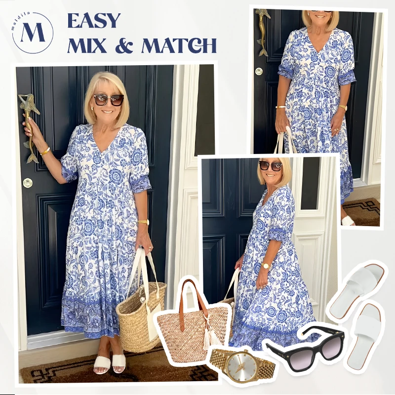 V-neck cozy Bohemian Latest Style Dress