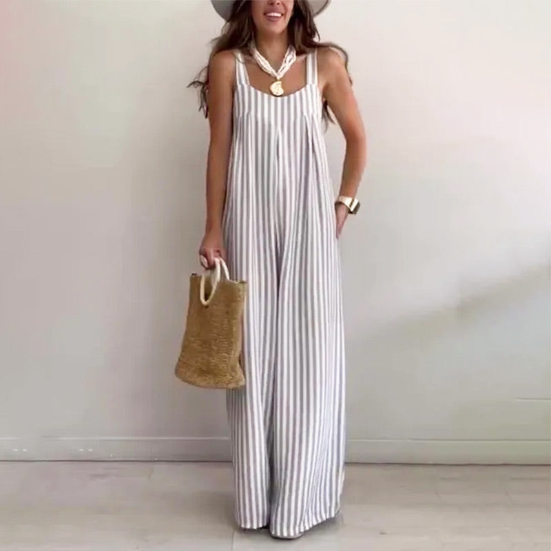 Refuse to dress anxiously! Striped loose jumpsuit|A set of Fengshen ✨ sale