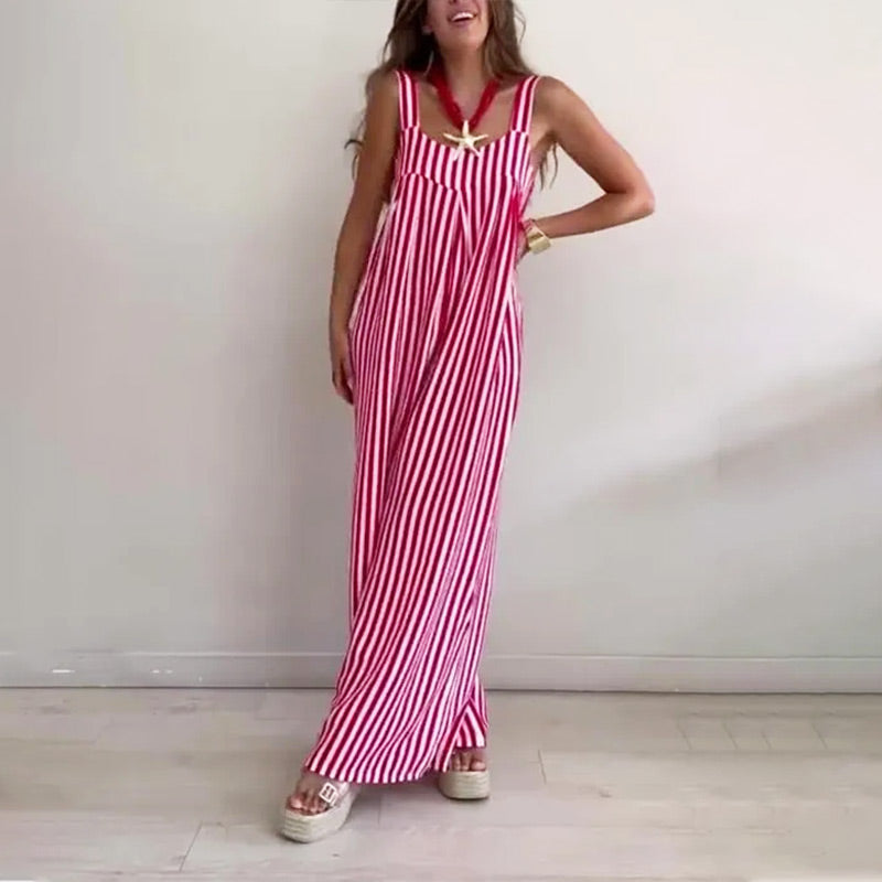 Refuse to dress anxiously! Striped loose jumpsuit|A set of Fengshen ✨ sale