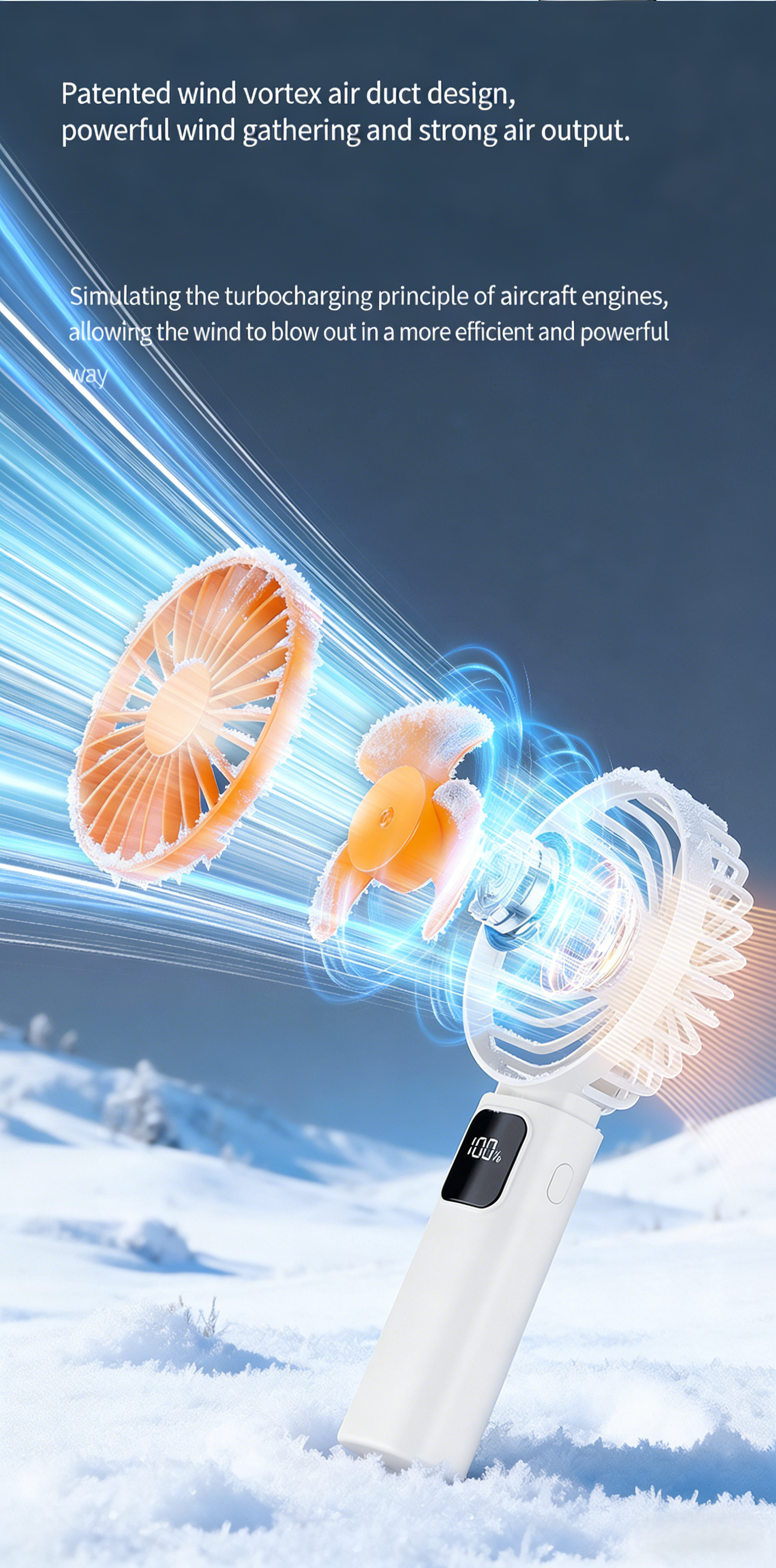 2026 New Model Extra Long Battery Life Portable Handheld Fan, Ice Cooling Function with Base and Phone Stand