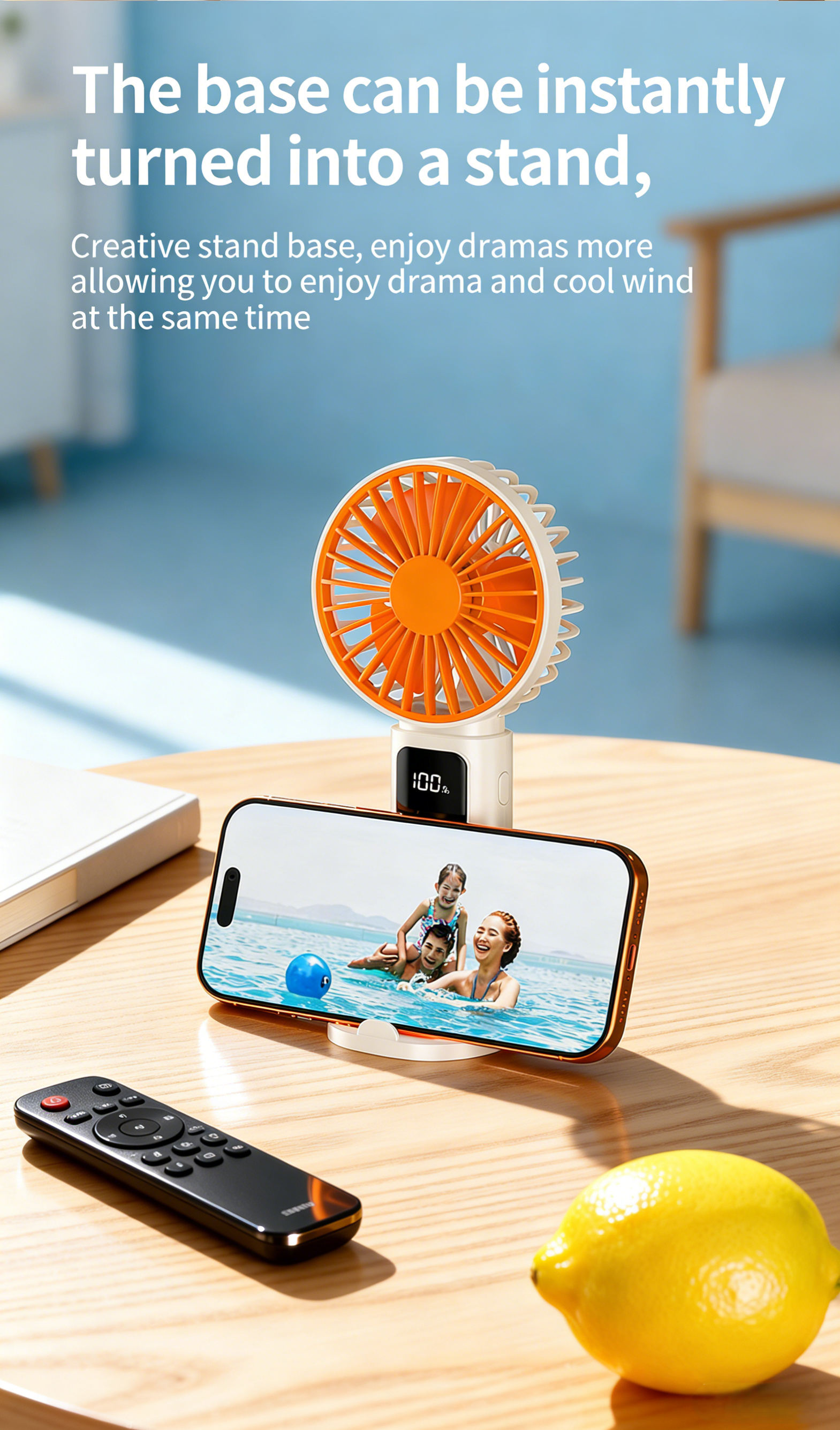 2026 New Model Extra Long Battery Life Portable Handheld Fan, Ice Cooling Function with Base and Phone Stand