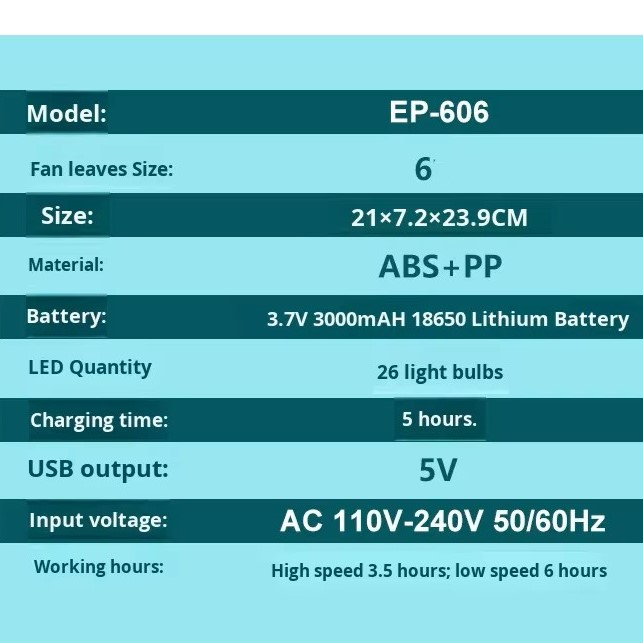 Aimeda  Solar Fan Rechargeable Lighting  