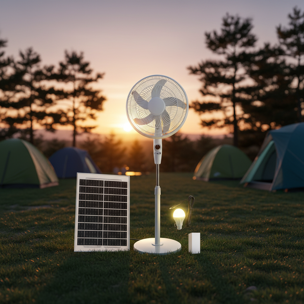 Solar Powered 16 Inch 15W Floor Fan Home Dormitory Powerful Cooling Vertical Fan Outdoor Emergency Charging Factory Direct Sales