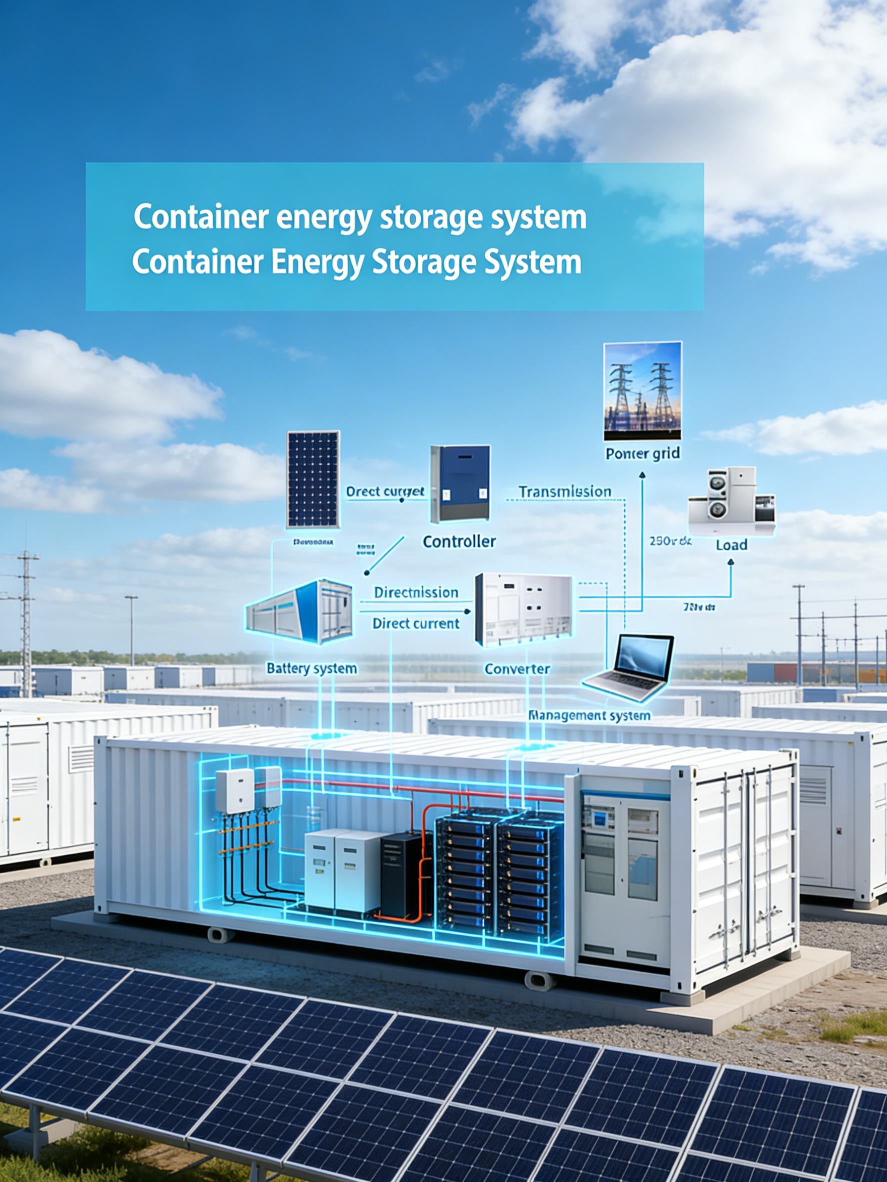 Aimida Industrial and Commercial Containerized LiFePO4 Energy Storage 100KWH-1200KWH Large-scale Energy Storage Equipment