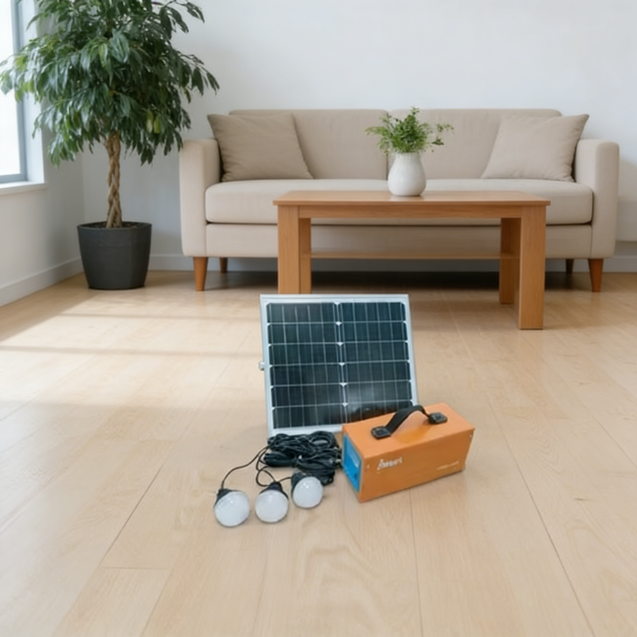 SOLAR POWER SYSTEM Fully Charged Within 6 Hours of PV ChargingThe 3 Electric Lights Are PV Illuminated for More Than 30 Hours