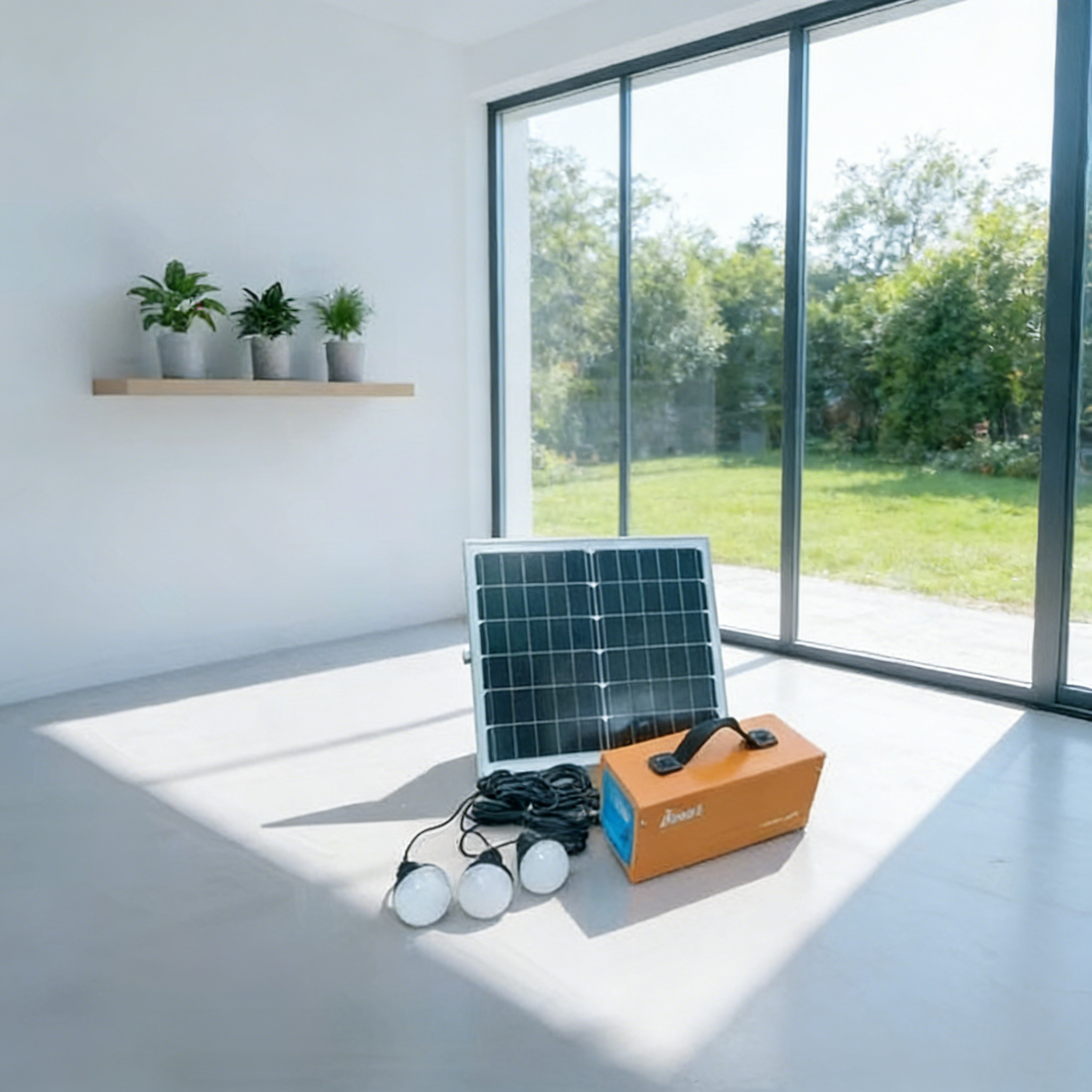 SOLAR POWER SYSTEM Fully Charged Within 6 Hours of PV ChargingThe 3 Electric Lights Are PV Illuminated for More Than 30 Hours