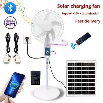 Aimeda Solar-powered Fan Hot-selling  Charging Light for Remote Control  Ultra-long Battery Life  Music and Radio Functions