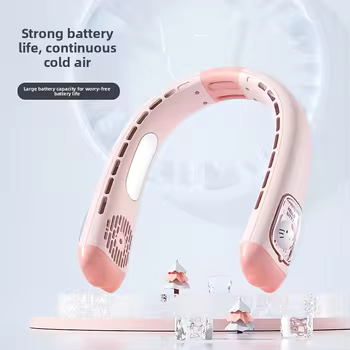 Hot-selling Bladeless Neck-mounted Small Fan Cute Portable High Wind Power Gift Good Partner Outdoor CarRV 3000mAh Battery Low