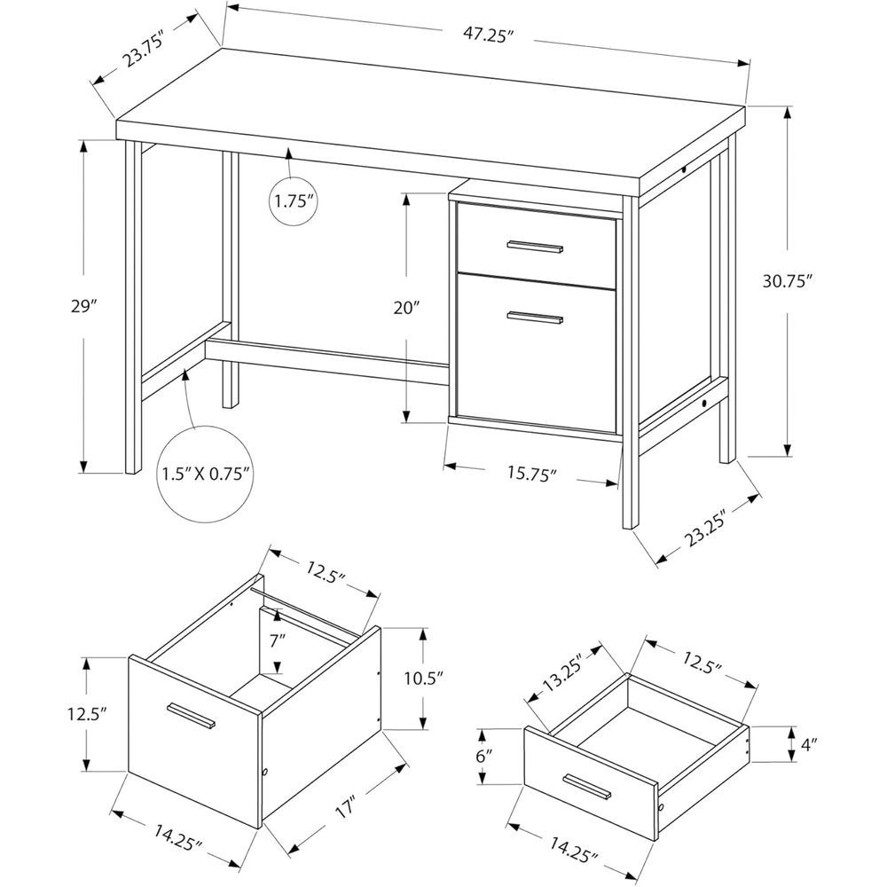 Escritorio moderno para portátil con cajón y armario