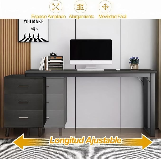 100×54 cm escritorio de oficina para computadora, diseño sencillo, con cajón de almacenamiento, silla de escritura, escritorio moderno para estudio.