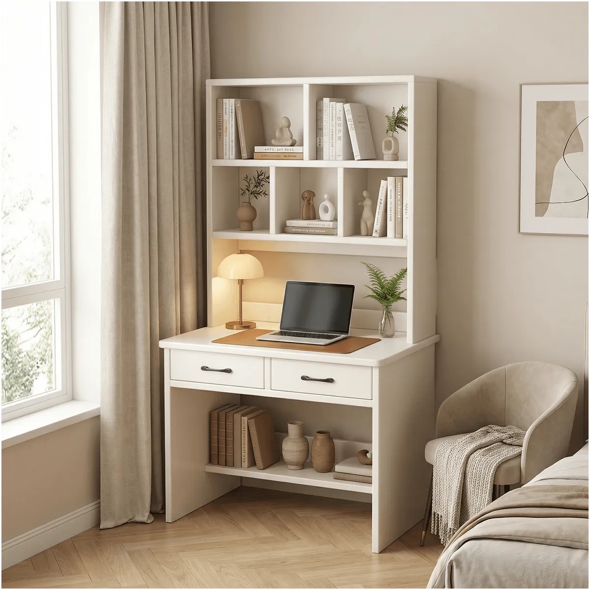 Escritorio Moderno Con Organizador 80x50x170cm Para Oficina