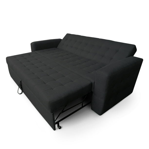 Sofa cama Mobydec Matrimonial Plegable en Lino Gris Oxford moderno