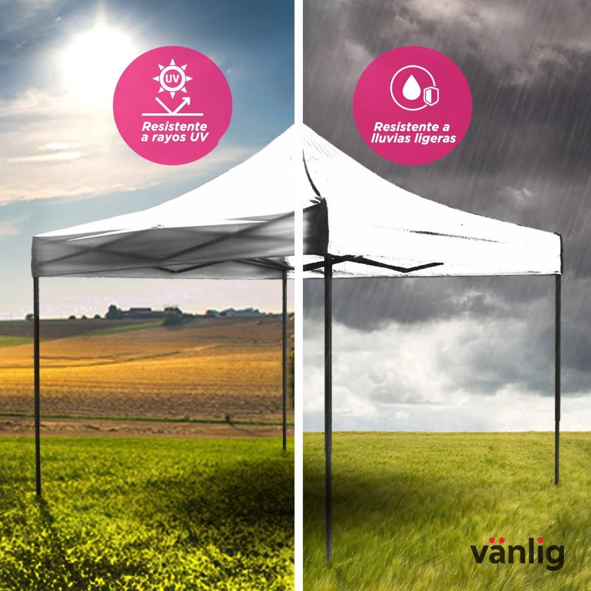 Toldo Carpa Plegable 3x3,Impermeable Reforzado-clavijas de tierra para tienda de campaña al aire libre