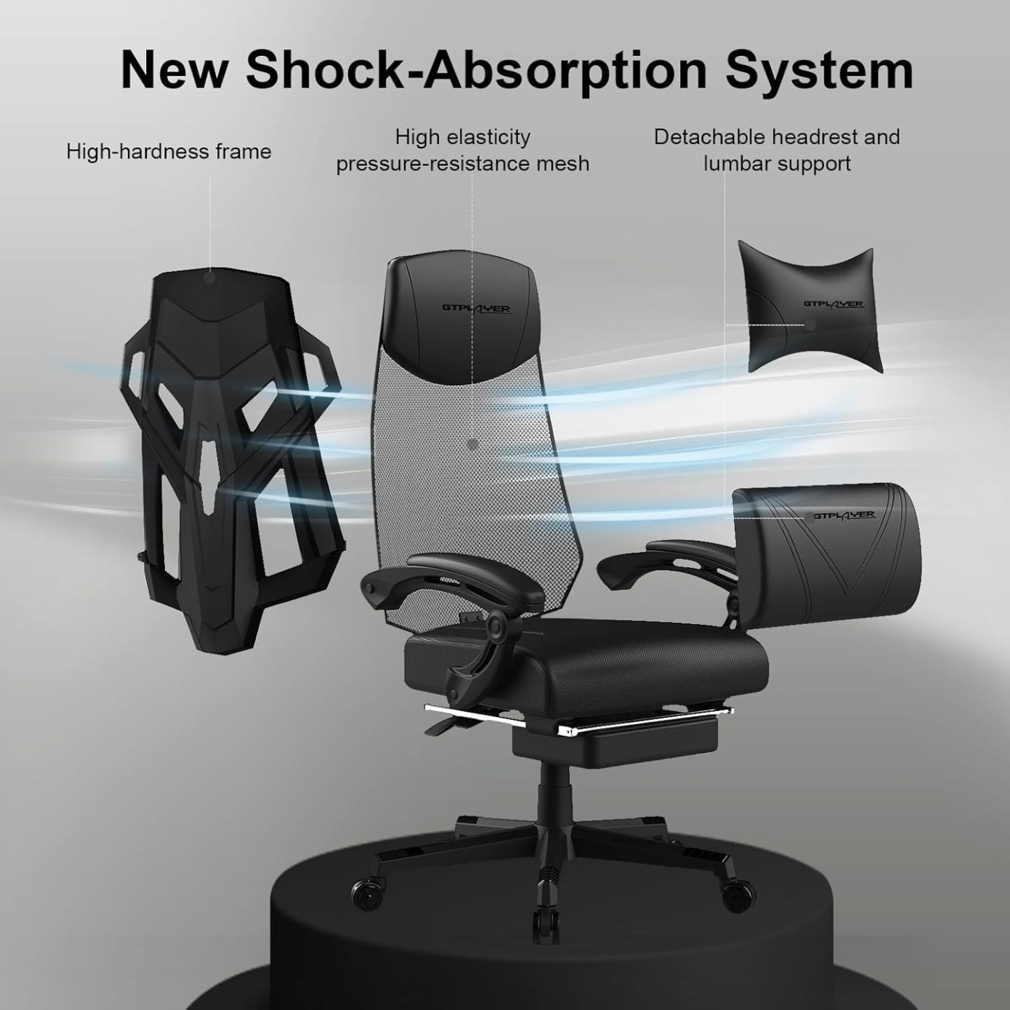 Silla gaming ergonómica con respaldo de malla