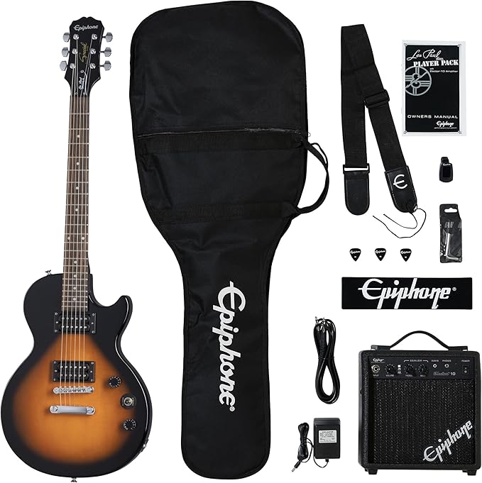 By Gibson Paquete de Guitarra Eléctrica Les Paul Player Con Accesorios y Amplificador, Ebony