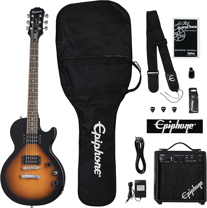 By Gibson Paquete de Guitarra Eléctrica Les Paul Player Con Accesorios y Amplificador, Ebony