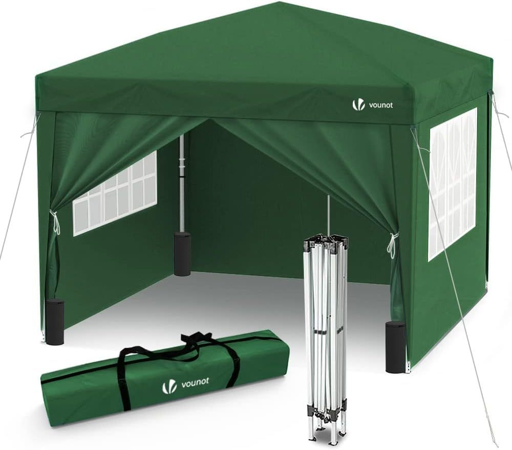 Carpa Plegable Gazebo 3x3m con 4 Paredes y 4 Bolsas de Arena, Cenador Pabellón de Jardín para Camping, Fiestas, Exterior, Color Azul