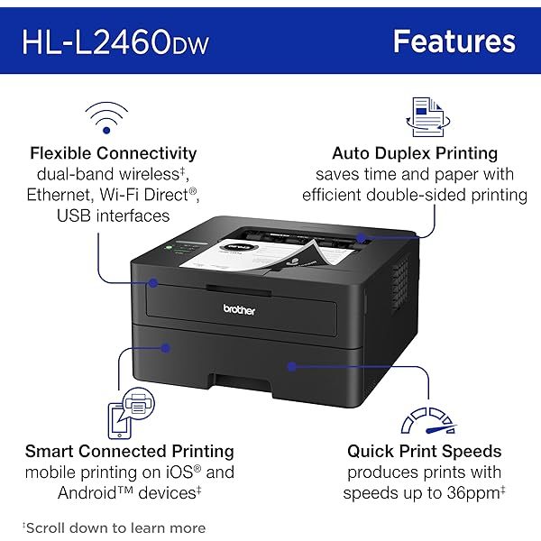 Impresora láser monocromática compacta inalámbrica L2460DW con impresión dúplex y móvil