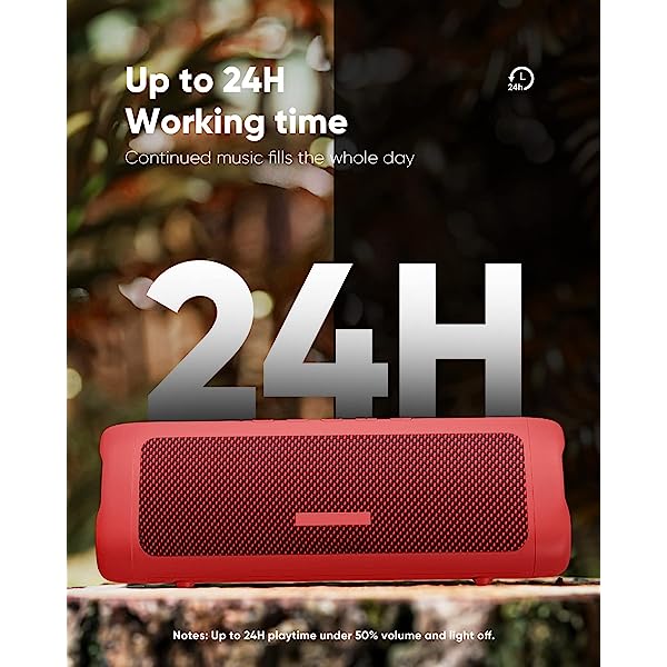 Altavoz Bluetooth con sonido HD, inalámbrico portátil, resistente al agua IPX5, hasta 24 horas de reproducción, emparejamiento TWS, BT5.3