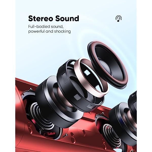 Altavoz Bluetooth con sonido HD, inalámbrico portátil, resistente al agua IPX5, hasta 24 horas de reproducción, emparejamiento TWS, BT5.3