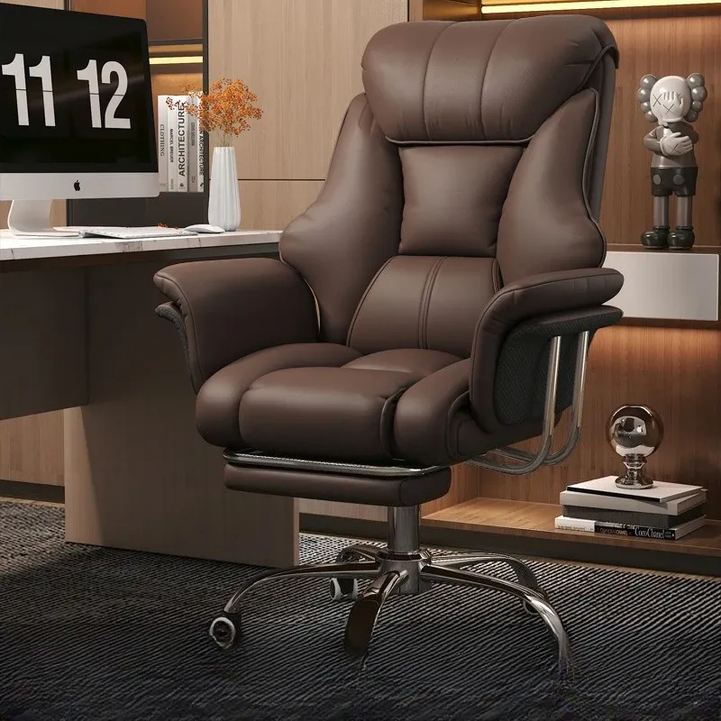 Sillón ejecutivo minimalista — Silla de oficina y ordenador, cómoda para uso sedentario.