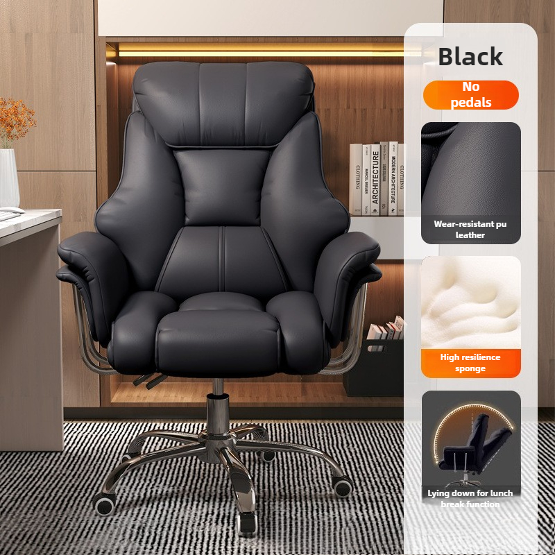 Sillón ejecutivo minimalista — Silla de oficina y ordenador, cómoda para uso sedentario.