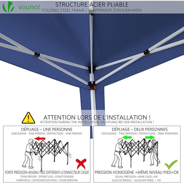 Carpa Plegable Gazebo 3x3m con 4 Paredes y 4 Bolsas de Arena, Cenador Pabellón de Jardín para Camping, Fiestas, Exterior, Color Azul