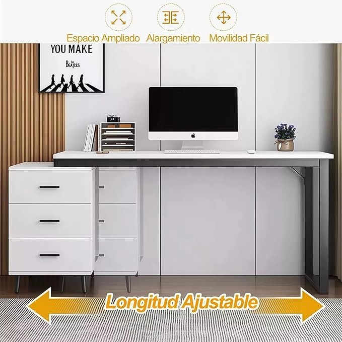 100×54 cm escritorio de oficina para computadora, diseño sencillo, con cajón de almacenamiento, silla de escritura, escritorio moderno para estudio.