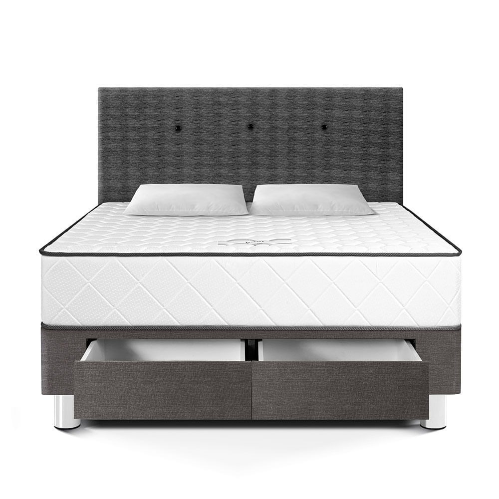 Dormitorio Vital Con Cajones 2 Plazas + Sofa Cama + Respaldo Acero