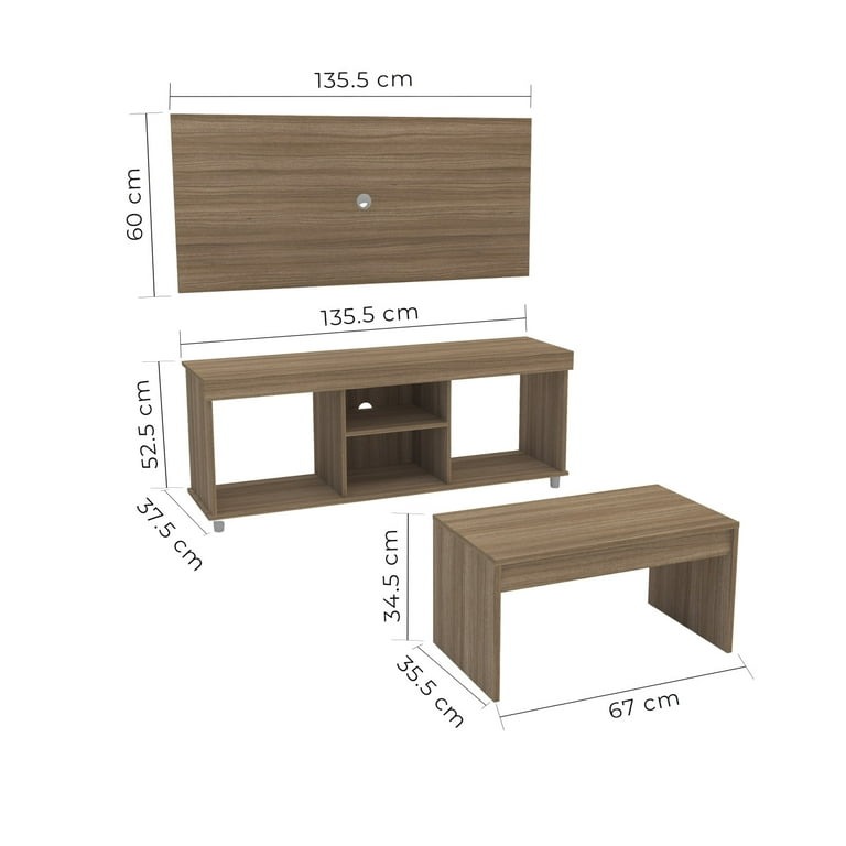 Set Mesa de TV y Mesa de Centro Mundo In Turin Muebles Sala Roble