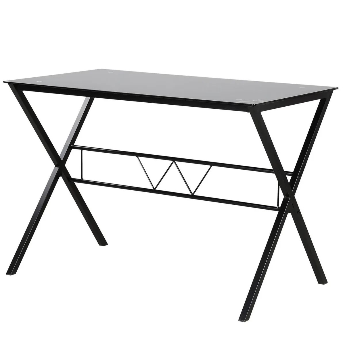 Escritorio vidrio negro 110x60x74cm