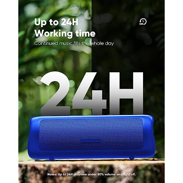 Altavoz Bluetooth con sonido HD, inalámbrico portátil, resistente al agua IPX5, hasta 24 horas de reproducción, emparejamiento TWS, BT5.3