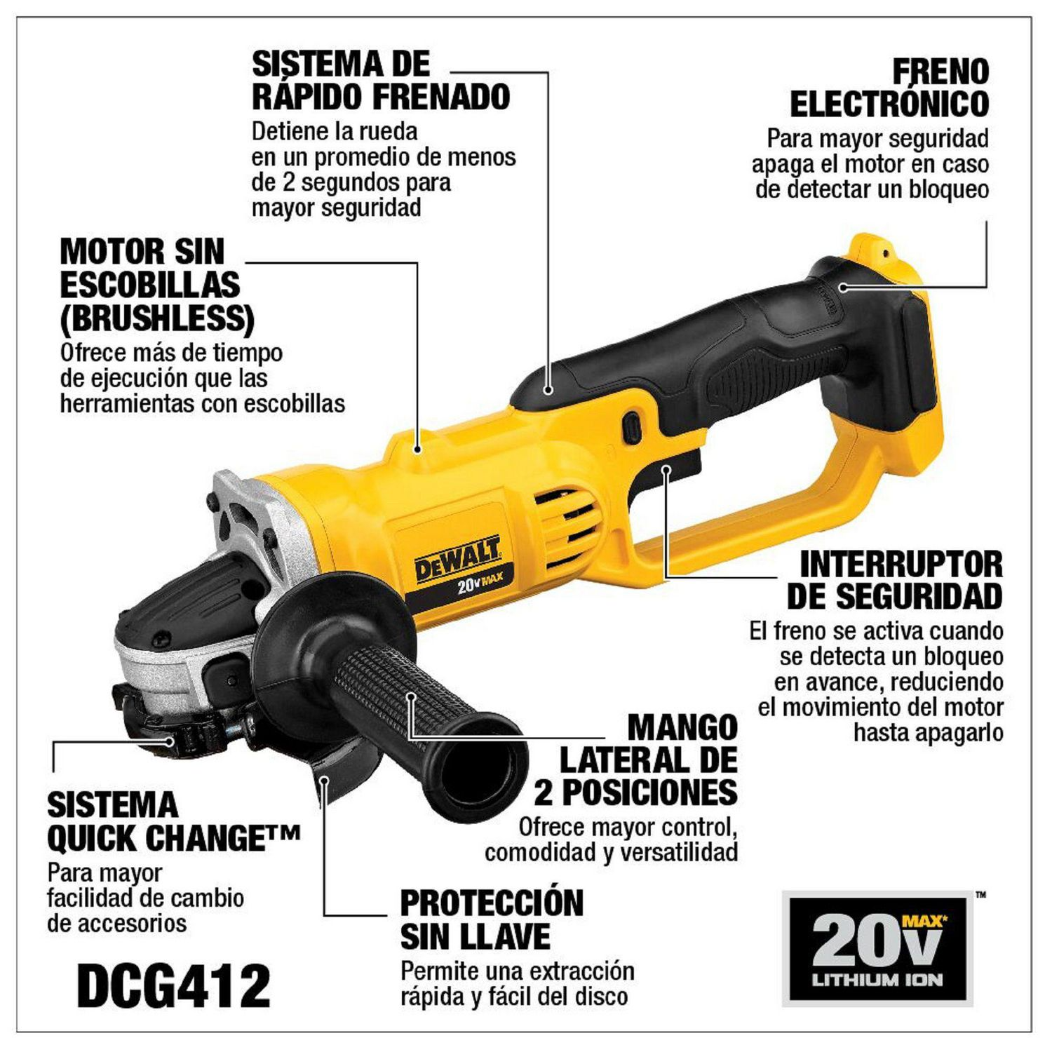 Taladro Percutor 1/2" + Esmeril 4-1/2" Inalámbricos DCK209P2T